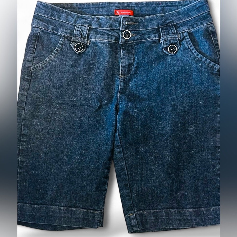 Women's Dark Wash Denim Bermuda Shorts